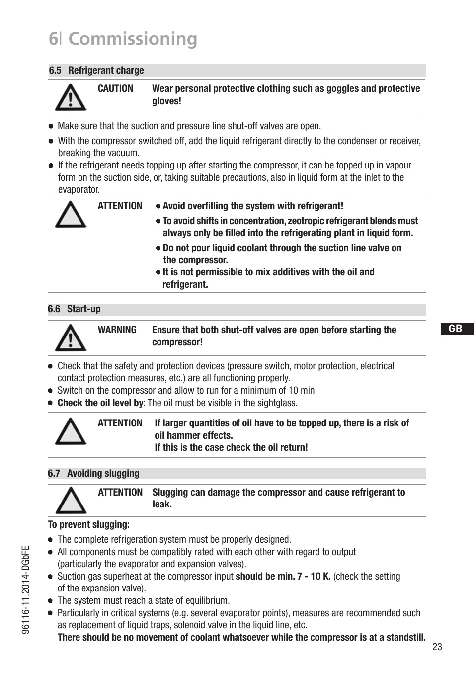 6 | commissioning | GEA Bock HGX34P 2 pole User Manual | Page 23 / 32