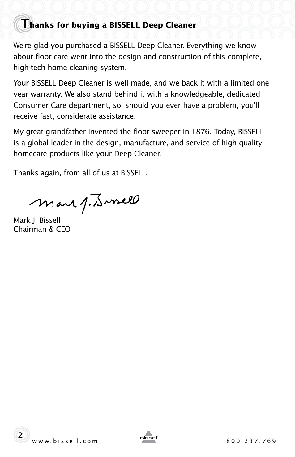 Bissell 16W5 User Manual | Page 2 / 16