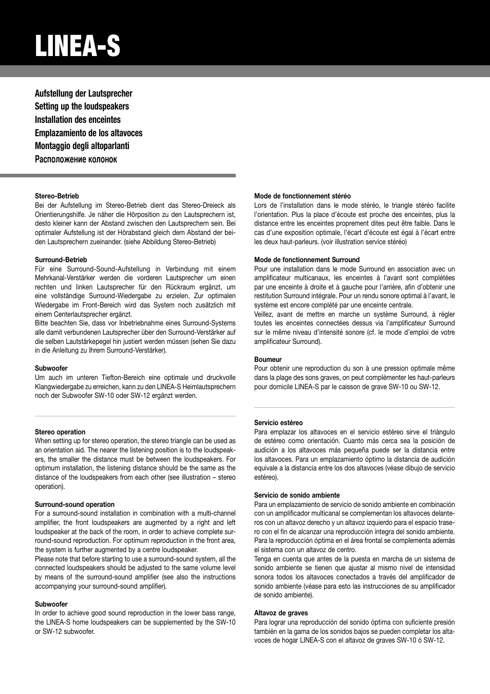 Linea-s | GermanMAESTRO LINEA-S Loudspeaker User Manual | Page 2 / 8