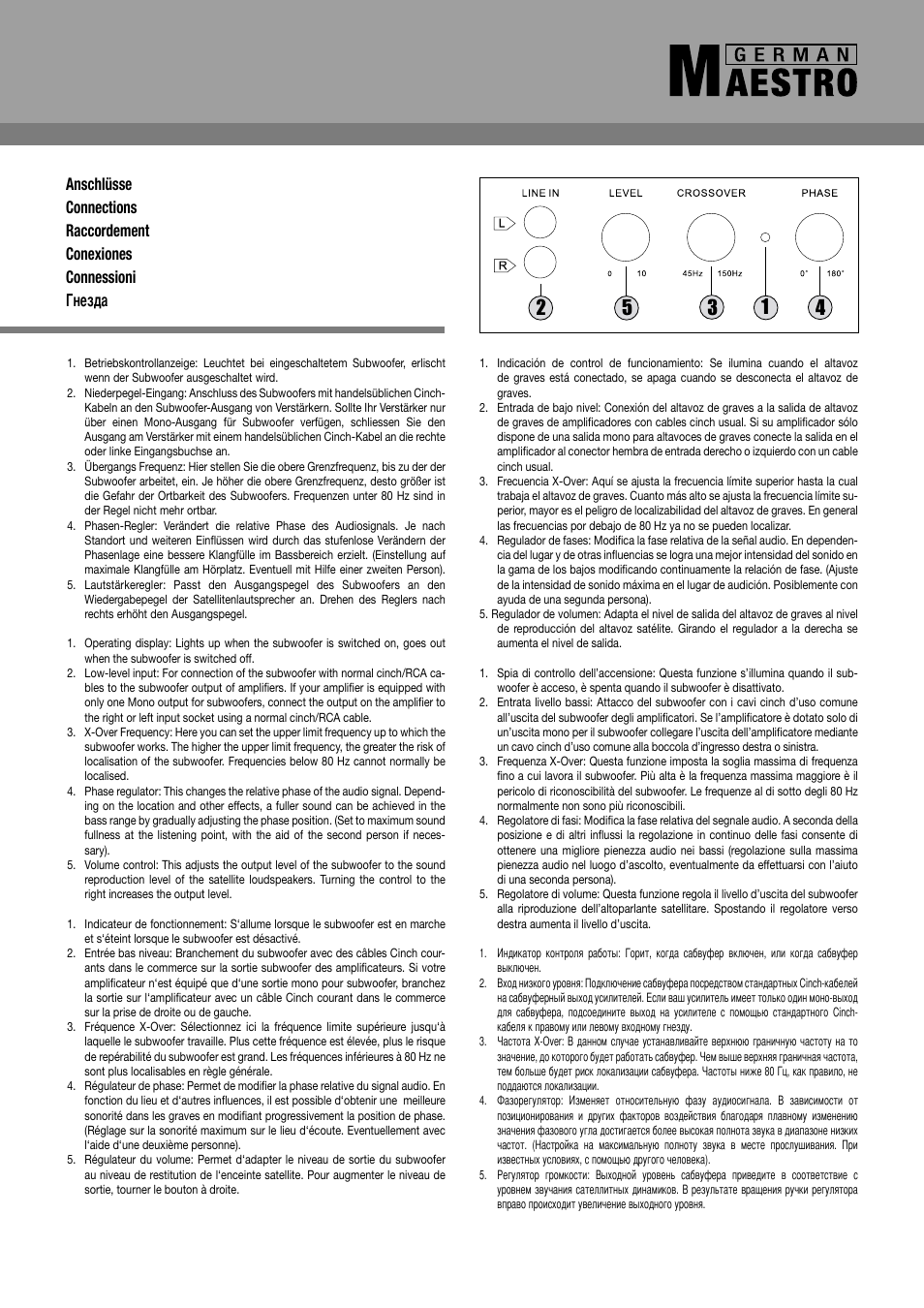 GermanMAESTRO LINEA-Heidelberg Subwoofer User Manual | Page 5 / 8
