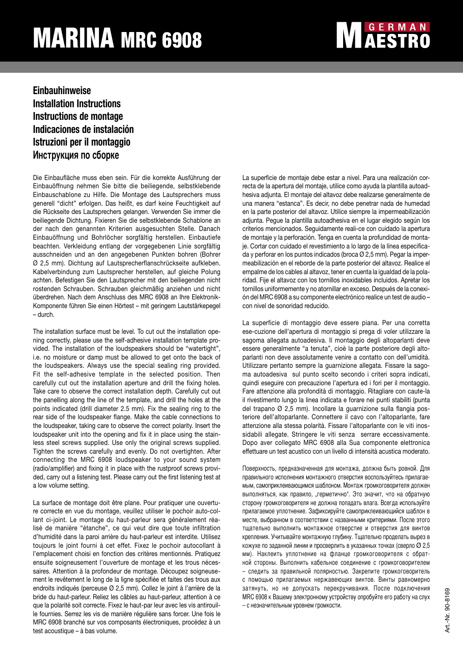 GermanMAESTRO MRC 6908 User Manual | 4 pages