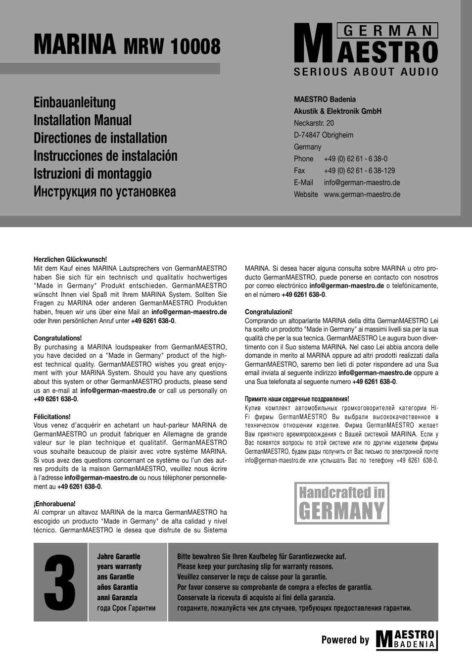 Marina | GermanMAESTRO MRW 10008 User Manual | Page 2 / 4