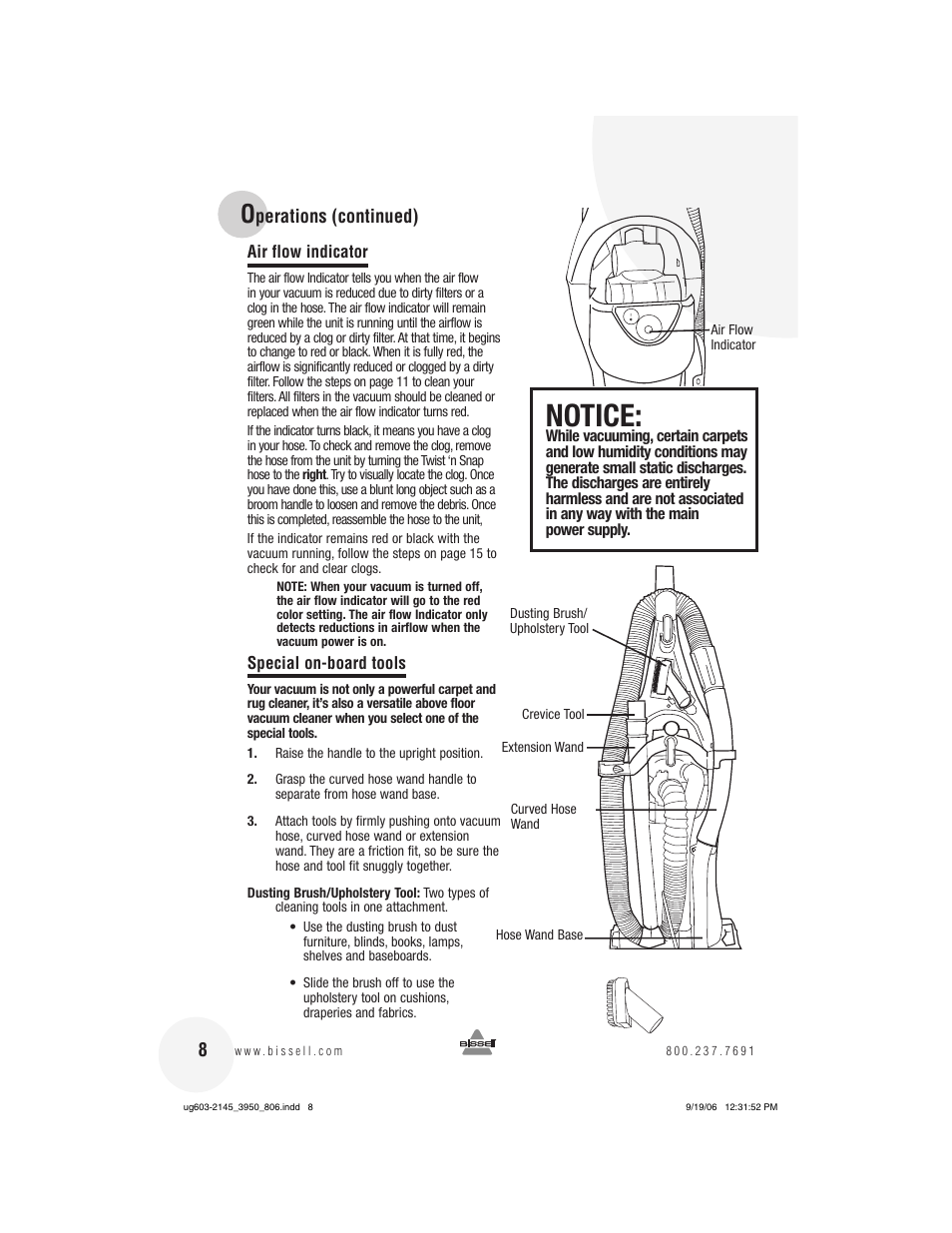 Notice | Bissell 3950 User Manual | Page 8 / 20