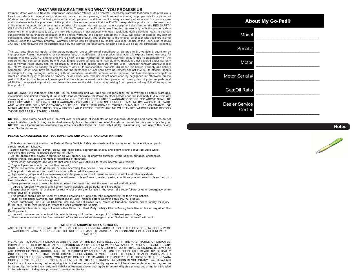 Go-Ped Know-Ped User Manual | Page 2 / 10