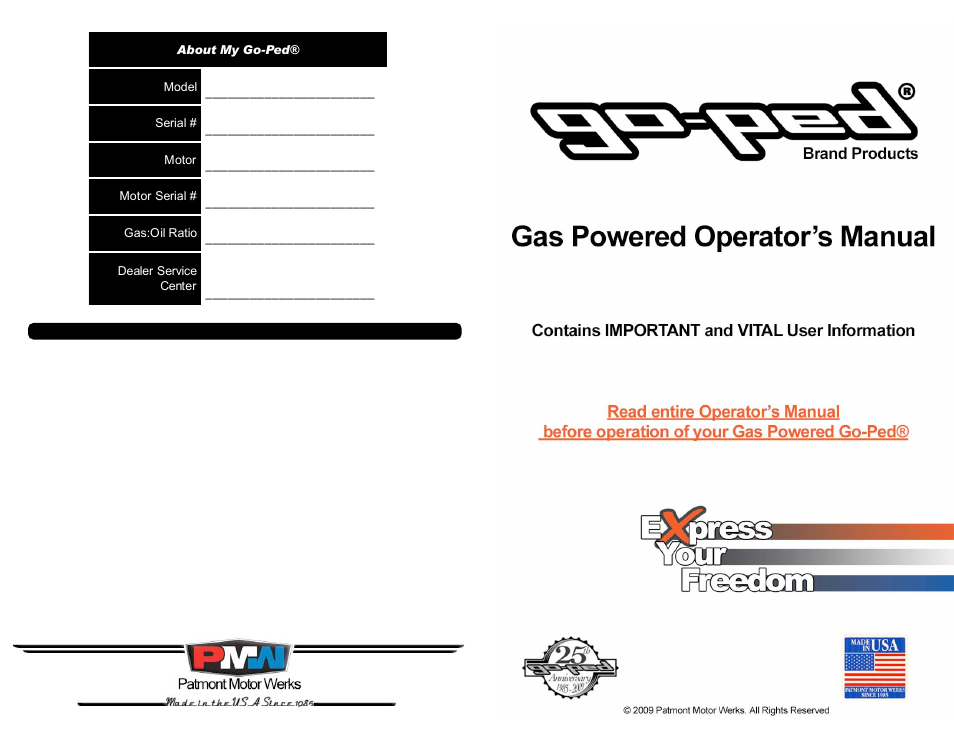 Go-Ped Super Go-Quad 30 User Manual | 10 pages