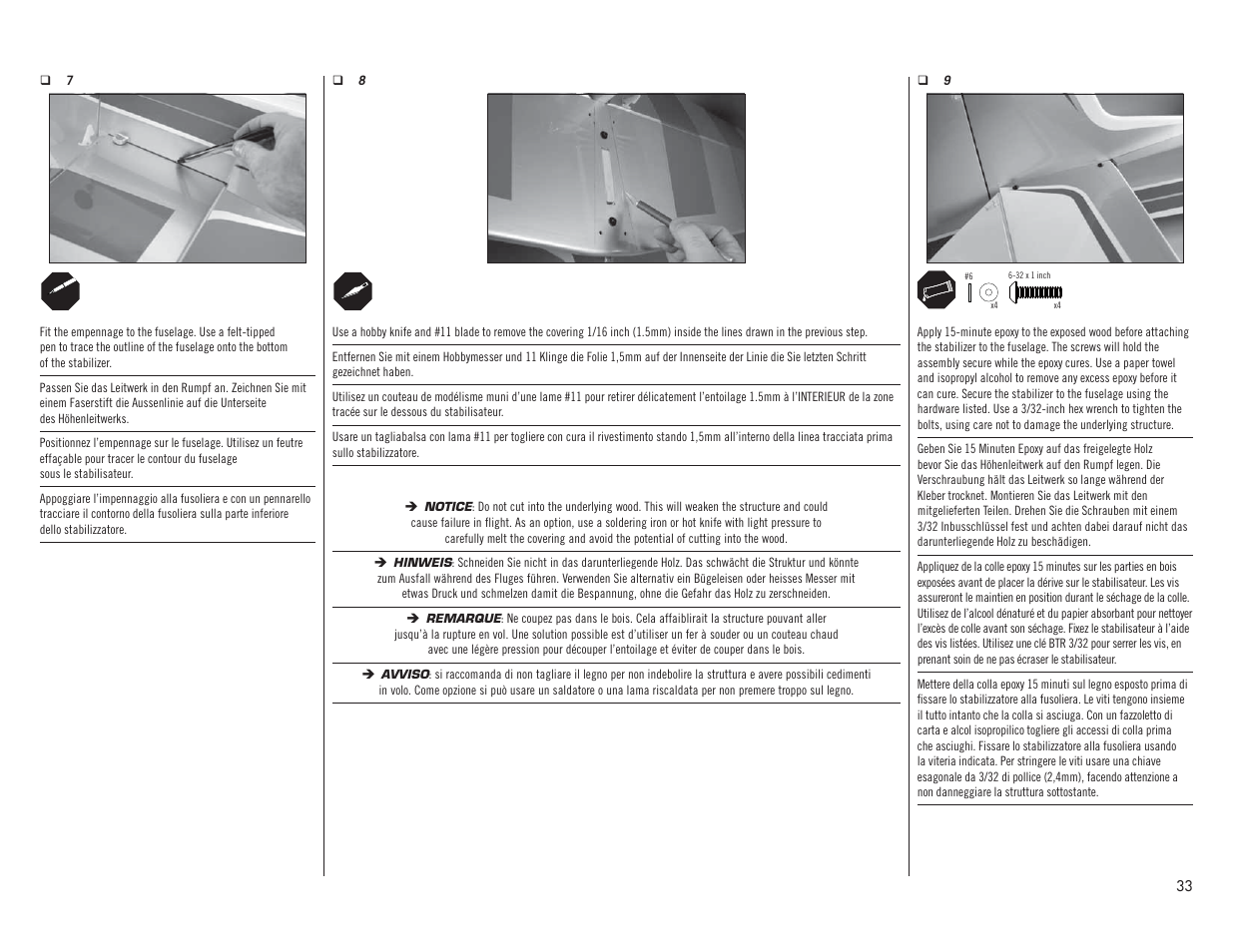 Hangar 9 Valiant 30cc ARF User Manual | Page 33 / 72