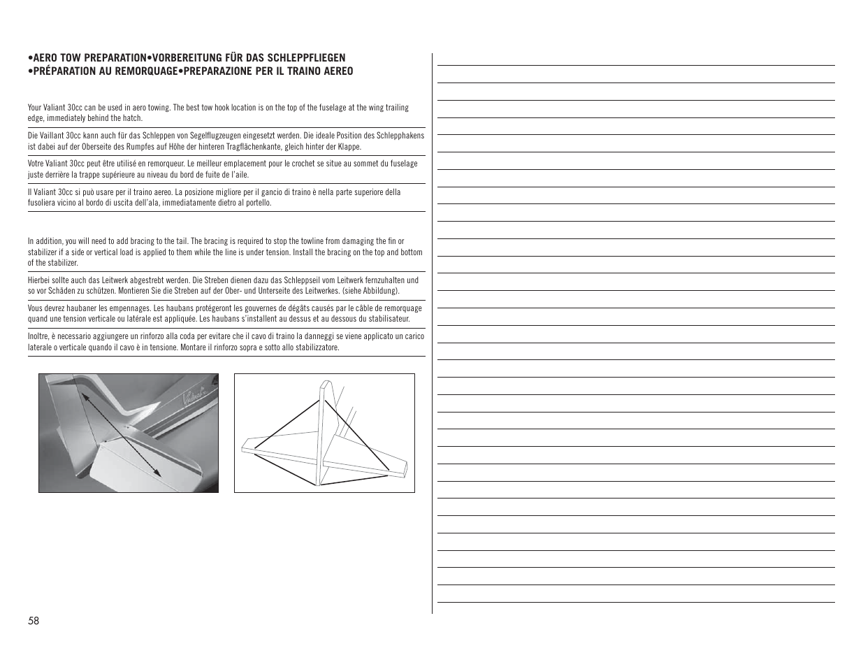 Hangar 9 Valiant 30cc ARF User Manual | Page 58 / 72
