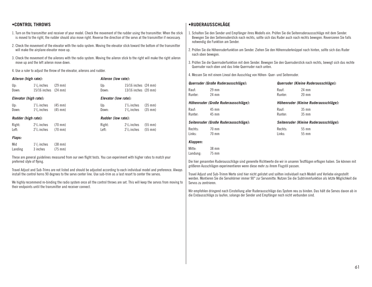 Hangar 9 Valiant 30cc ARF User Manual | Page 61 / 72