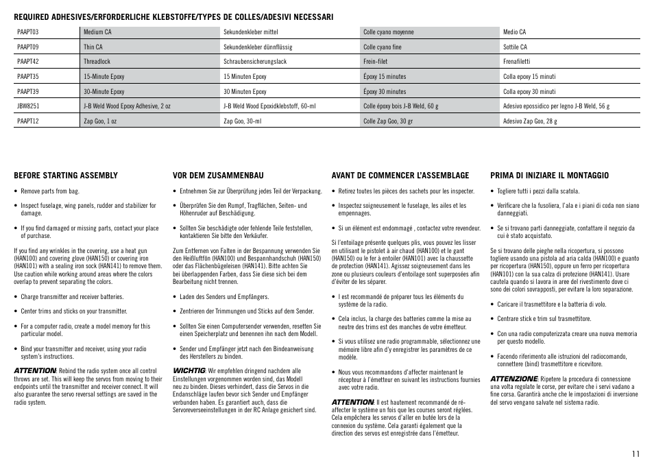 Hangar 9 Meridian 10cc ARF User Manual | Page 11 / 52