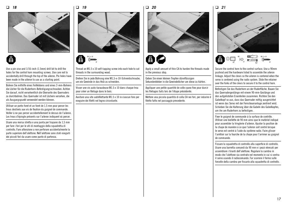 Hangar 9 Meridian 10cc ARF User Manual | Page 17 / 52