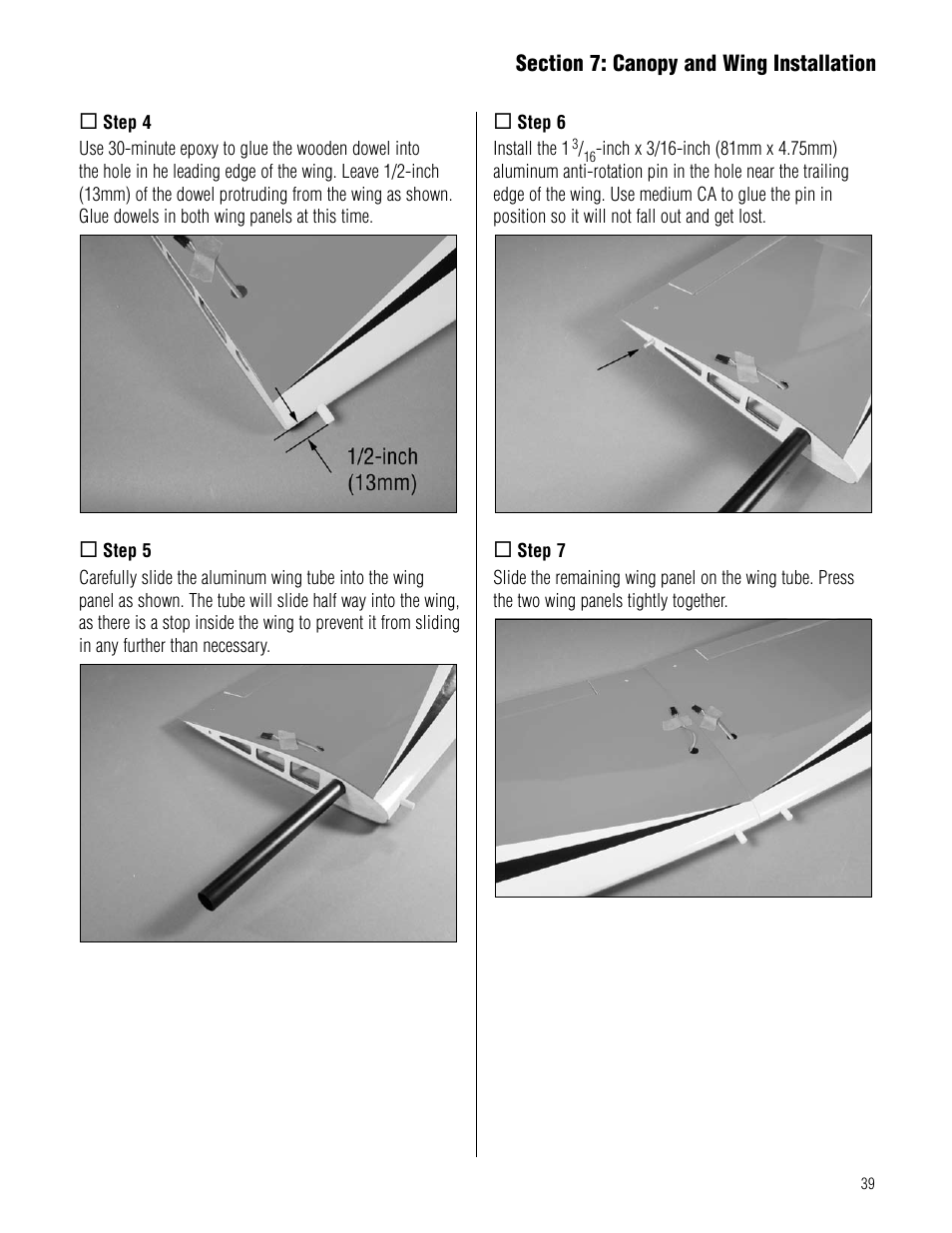 Hangar 9 Pulse XT 60 ARF User Manual | Page 39 / 48