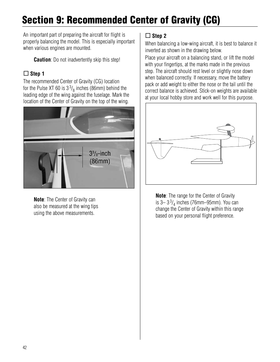 Hangar 9 Pulse XT 60 ARF User Manual | Page 42 / 48