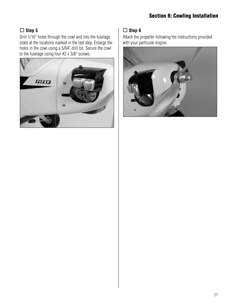 Hangar 9 Piper J-3 Cub 40 ARF User Manual | Page 27 / 36