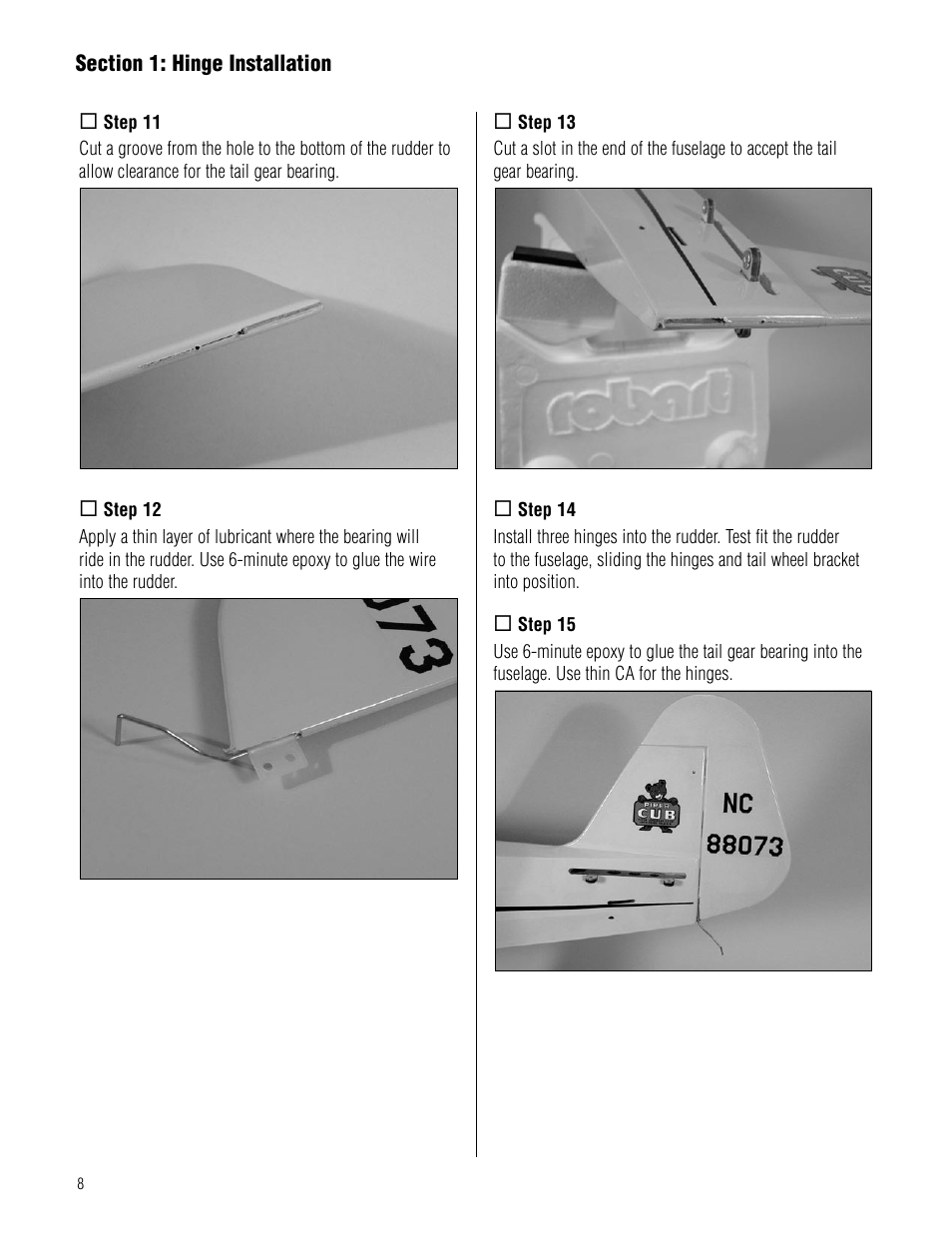 Hangar 9 Piper J-3 Cub 40 ARF User Manual | Page 8 / 36