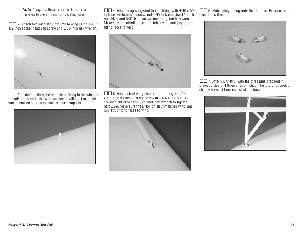 Hangar 9 33% Pawnee 80cc ARF (3 Boxes) User Manual | Page 11 / 36