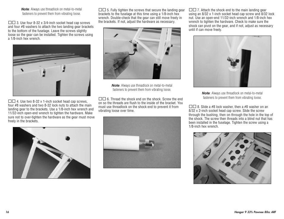 Hangar 9 33% Pawnee 80cc ARF (3 Boxes) User Manual | Page 16 / 36