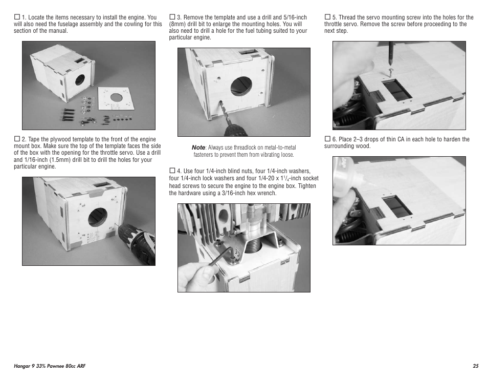 Hangar 9 33% Pawnee 80cc ARF (3 Boxes) User Manual | Page 25 / 36