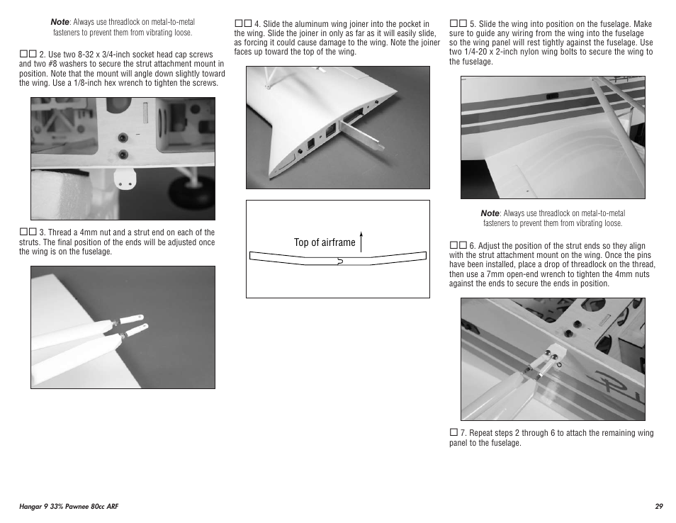 Hangar 9 33% Pawnee 80cc ARF (3 Boxes) User Manual | Page 29 / 36