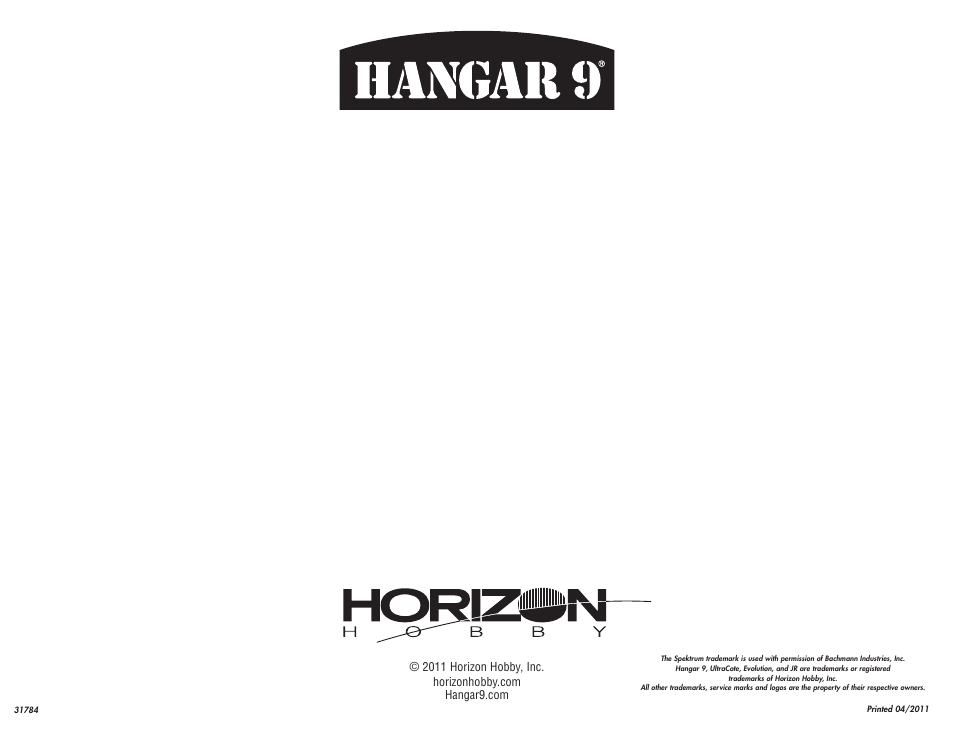 Hangar 9 33% Pawnee 80cc ARF (3 Boxes) User Manual | Page 36 / 36