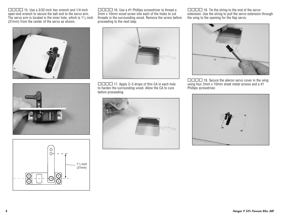 Hangar 9 33% Pawnee 80cc ARF (3 Boxes) User Manual | Page 8 / 36