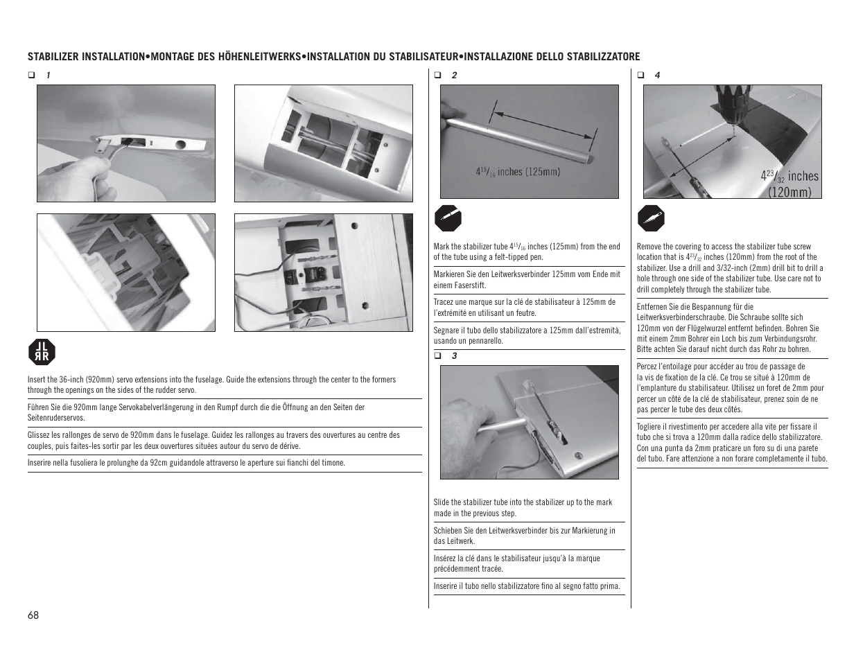 L r l r | Hangar 9 P-51D Mustang 60cc ARF (2 Boxes) User Manual | Page 68 / 112