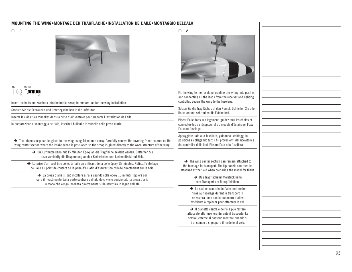 Hangar 9 P-51D Mustang 60cc ARF (2 Boxes) User Manual | Page 95 / 112