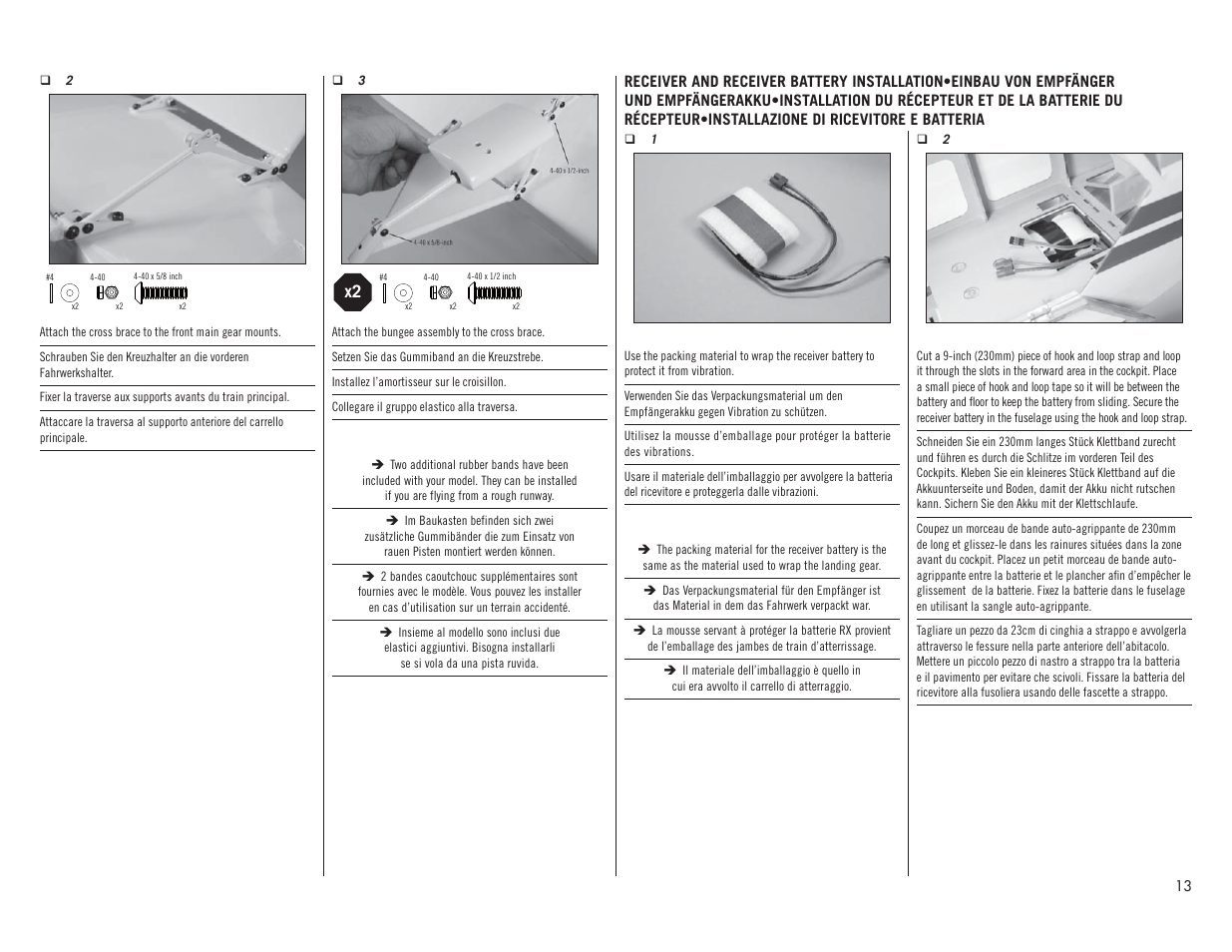 Hangar 9 1/4 Scale PA-18 Super Cub PNP User Manual | Page 13 / 56