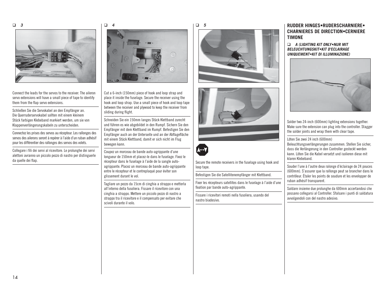 Hangar 9 1/4 Scale PA-18 Super Cub PNP User Manual | Page 14 / 56