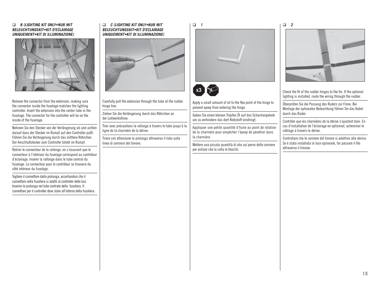 Hangar 9 1/4 Scale PA-18 Super Cub PNP User Manual | Page 15 / 56