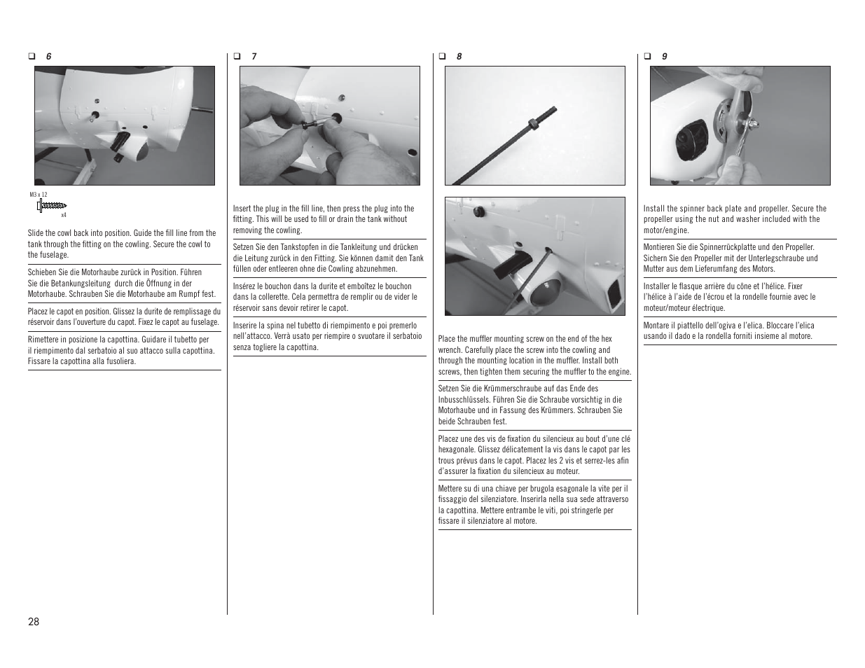 Hangar 9 1/4 Scale PA-18 Super Cub PNP User Manual | Page 28 / 56