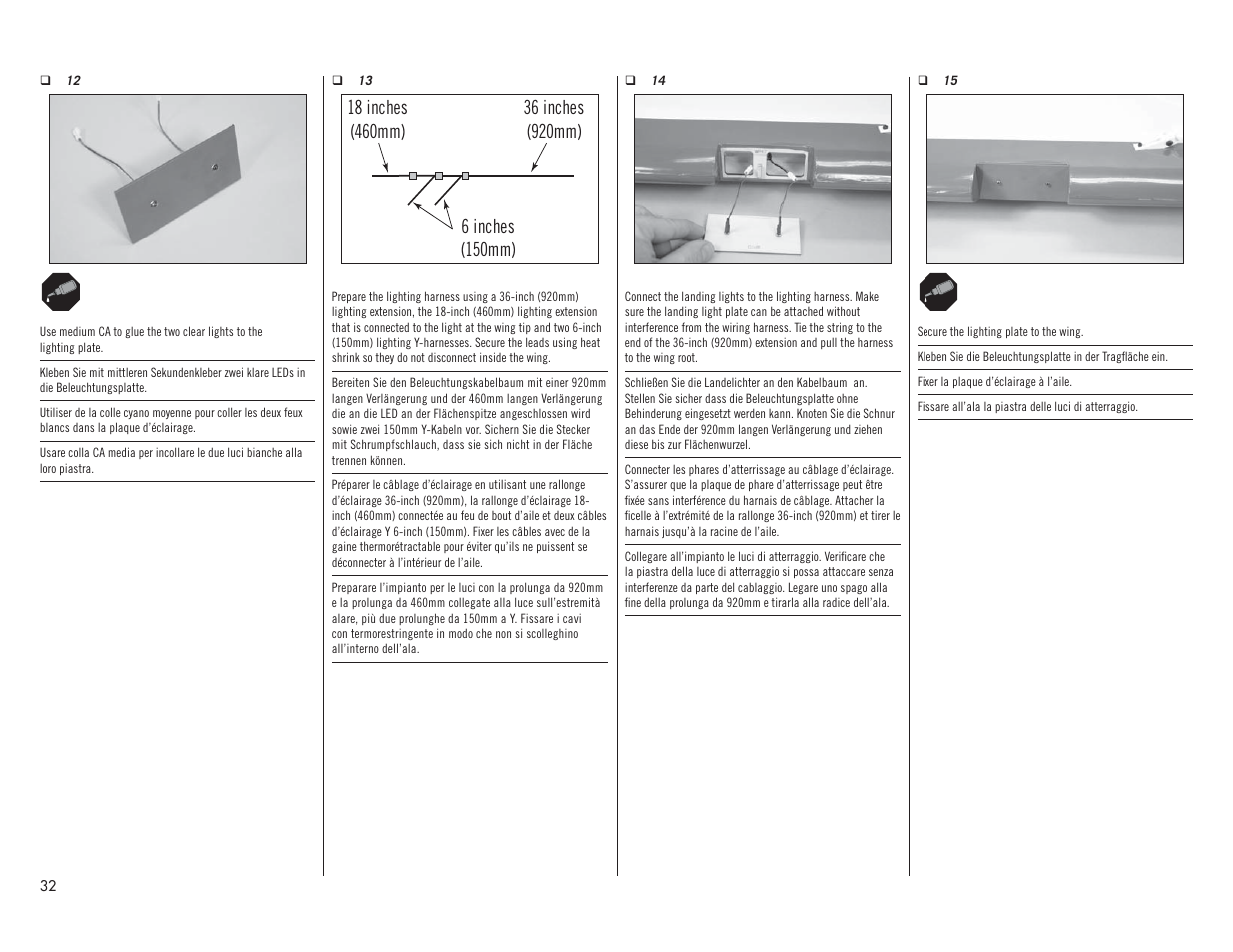 Hangar 9 1/4 Scale PA-18 Super Cub PNP User Manual | Page 32 / 56