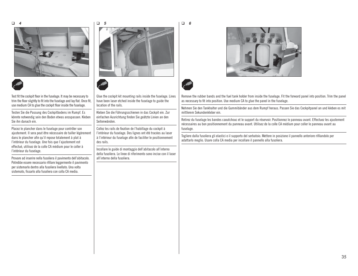 Hangar 9 1/4 Scale PA-18 Super Cub PNP User Manual | Page 35 / 56