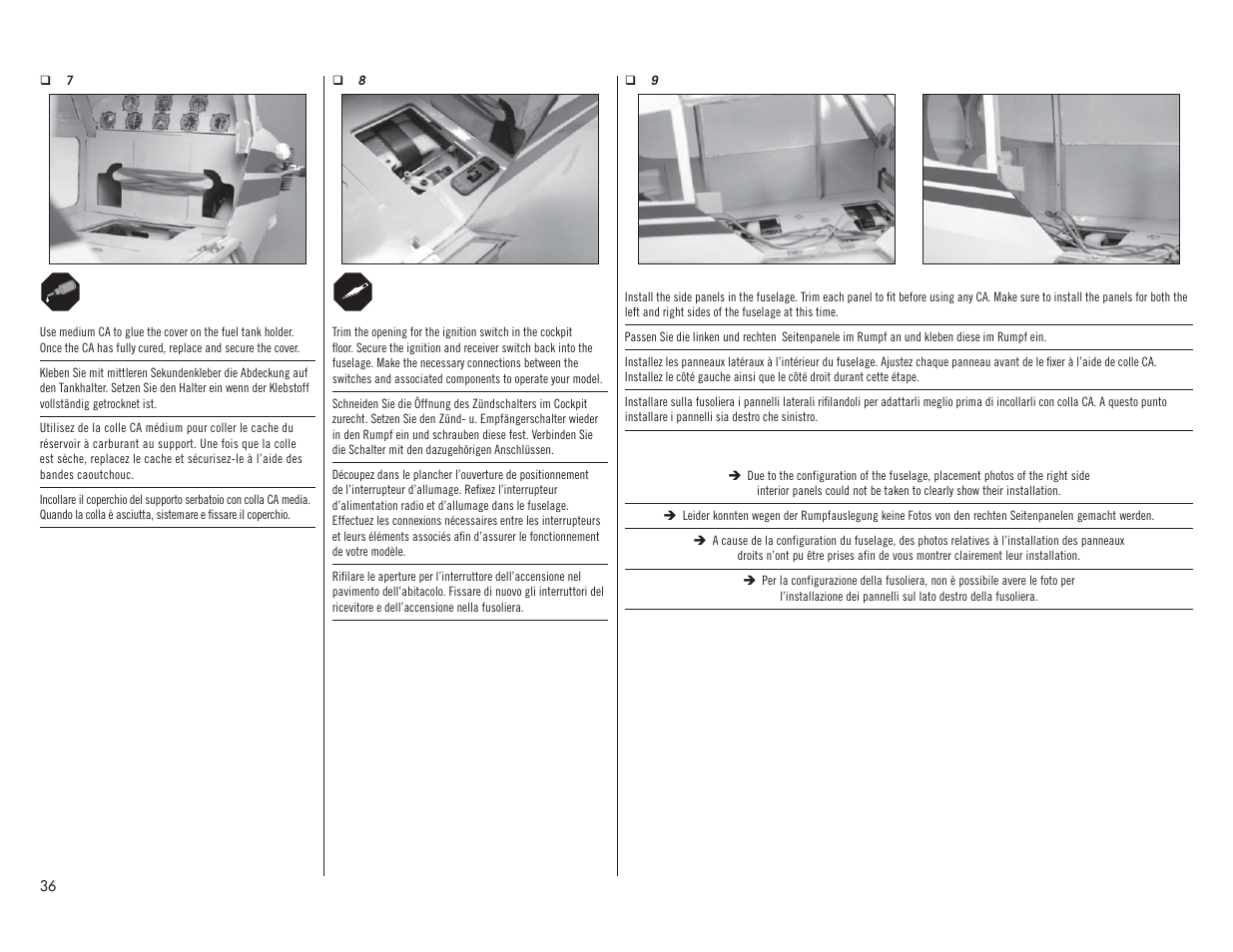 Hangar 9 1/4 Scale PA-18 Super Cub PNP User Manual | Page 36 / 56