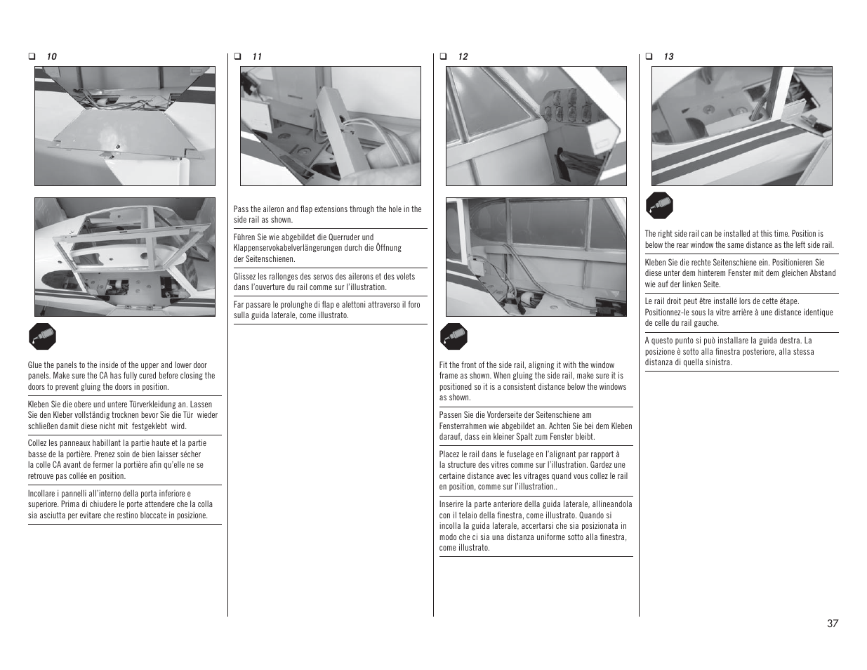 Hangar 9 1/4 Scale PA-18 Super Cub PNP User Manual | Page 37 / 56