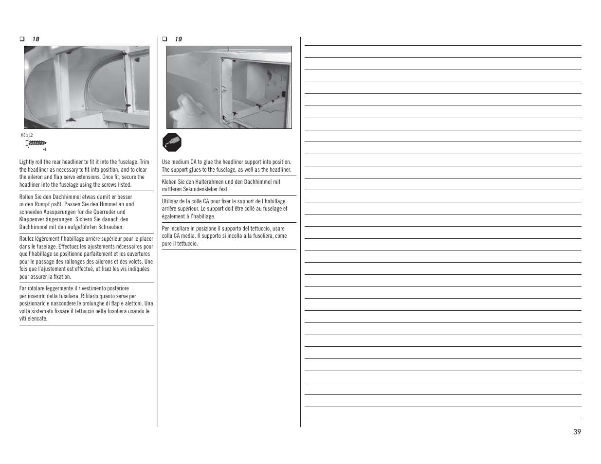 Hangar 9 1/4 Scale PA-18 Super Cub PNP User Manual | Page 39 / 56