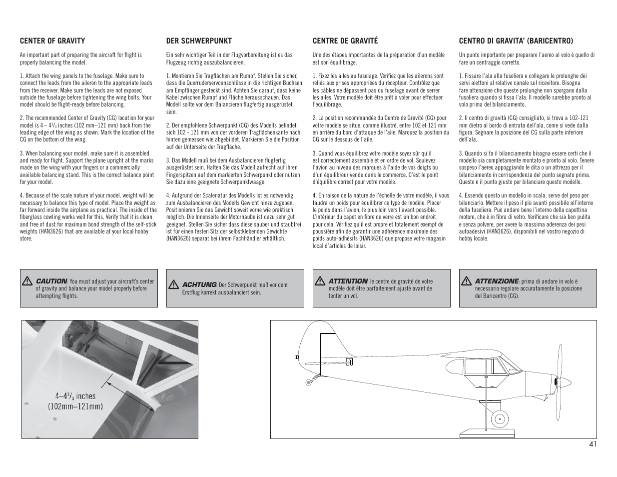 Hangar 9 1/4 Scale PA-18 Super Cub PNP User Manual | Page 41 / 56
