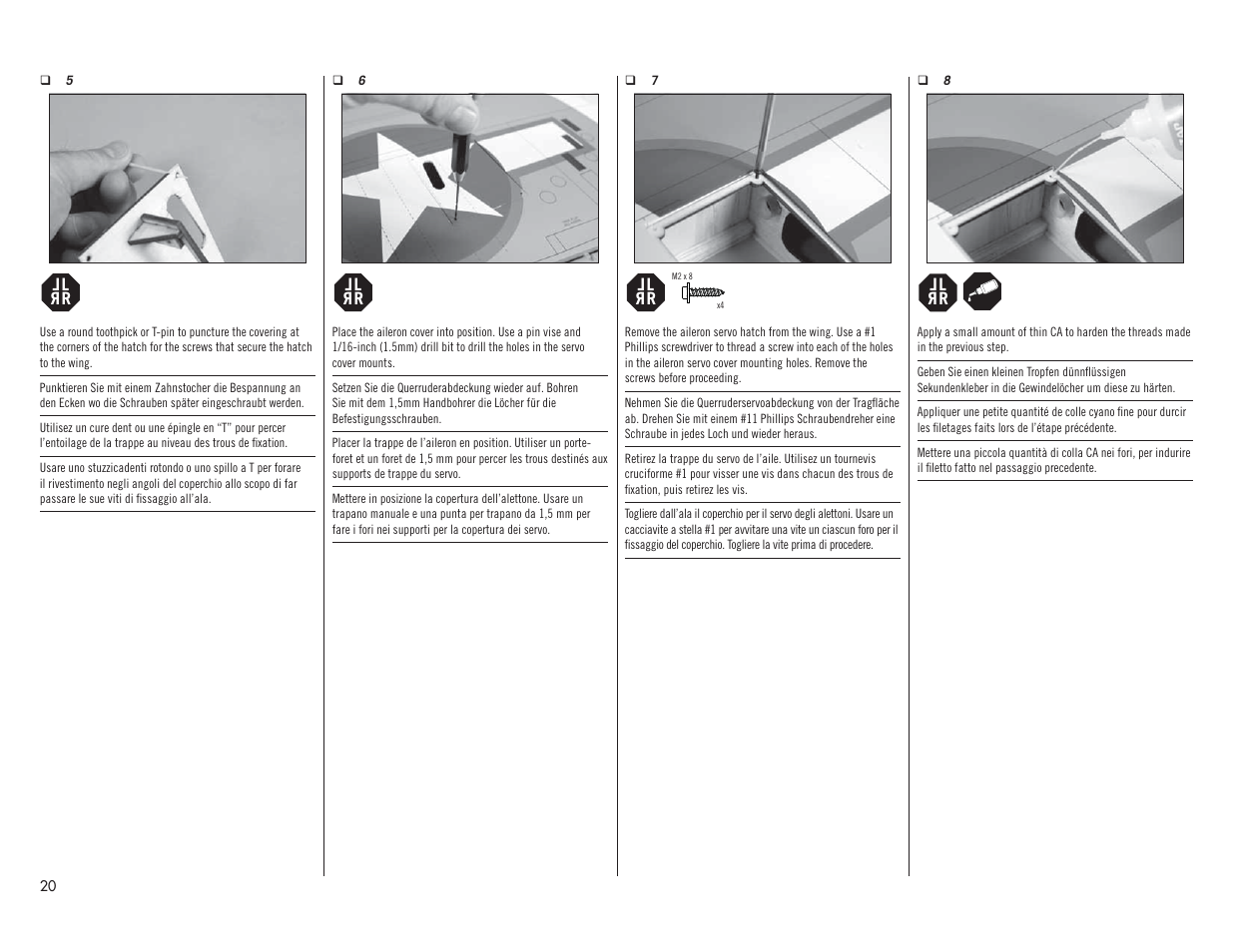 Hangar 9 F4U-1A Corsair 20cc ARF User Manual | Page 20 / 92