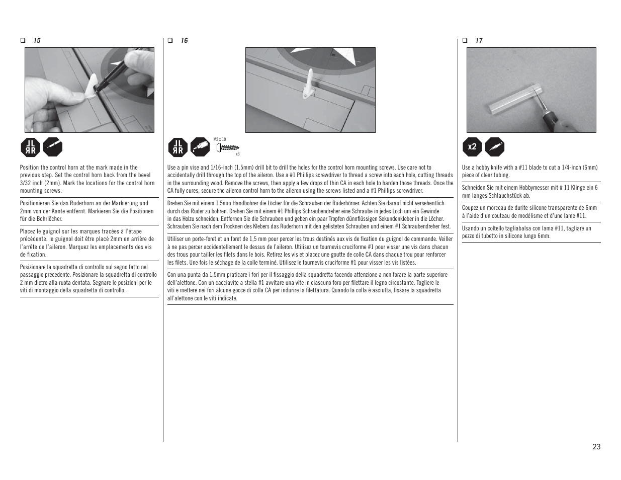 Hangar 9 F4U-1A Corsair 20cc ARF User Manual | Page 23 / 92
