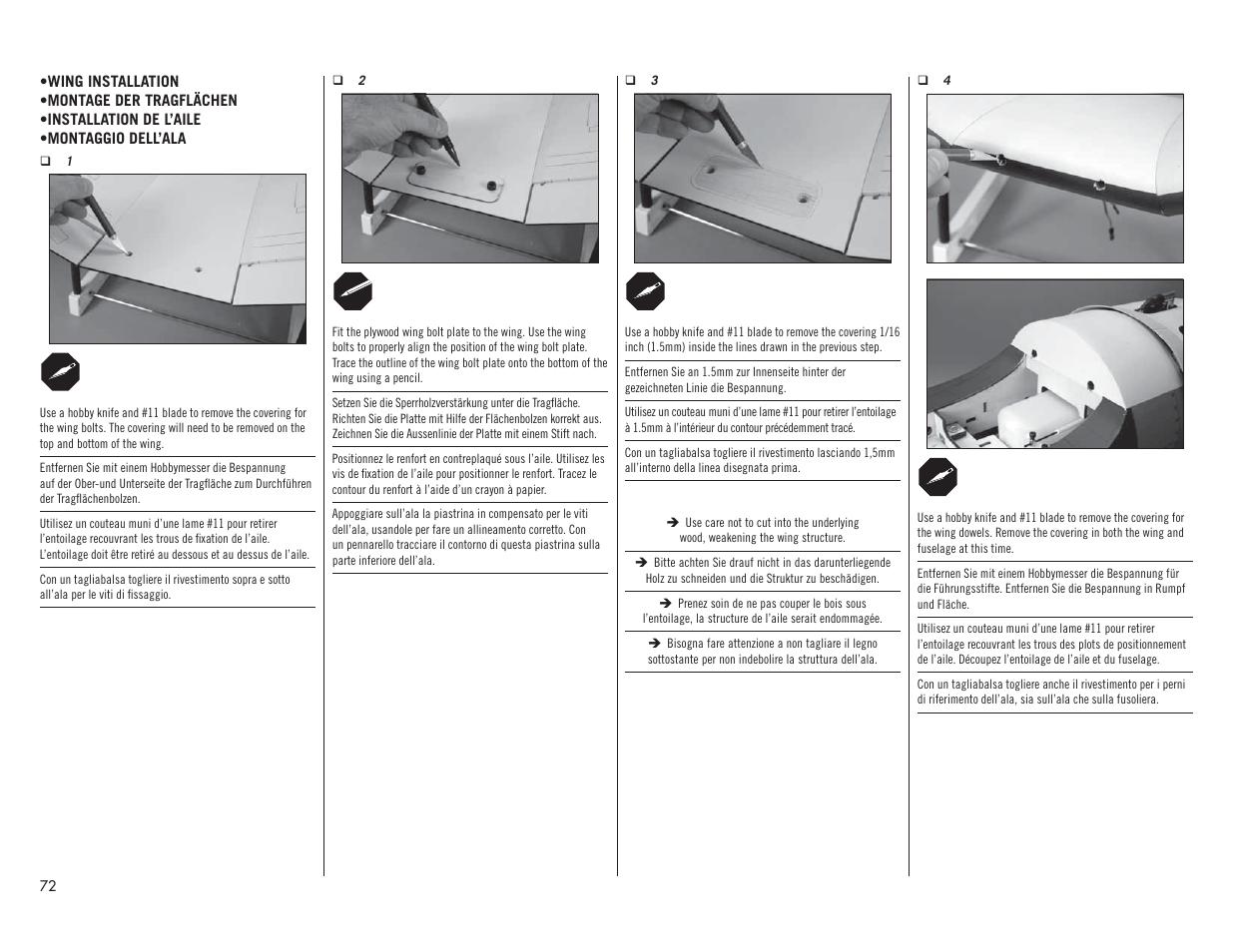 Hangar 9 F4U-1A Corsair 20cc ARF User Manual | Page 72 / 92