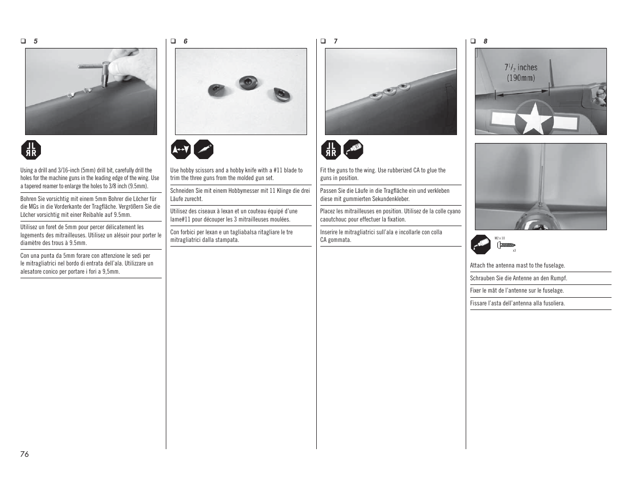 Hangar 9 F4U-1A Corsair 20cc ARF User Manual | Page 76 / 92