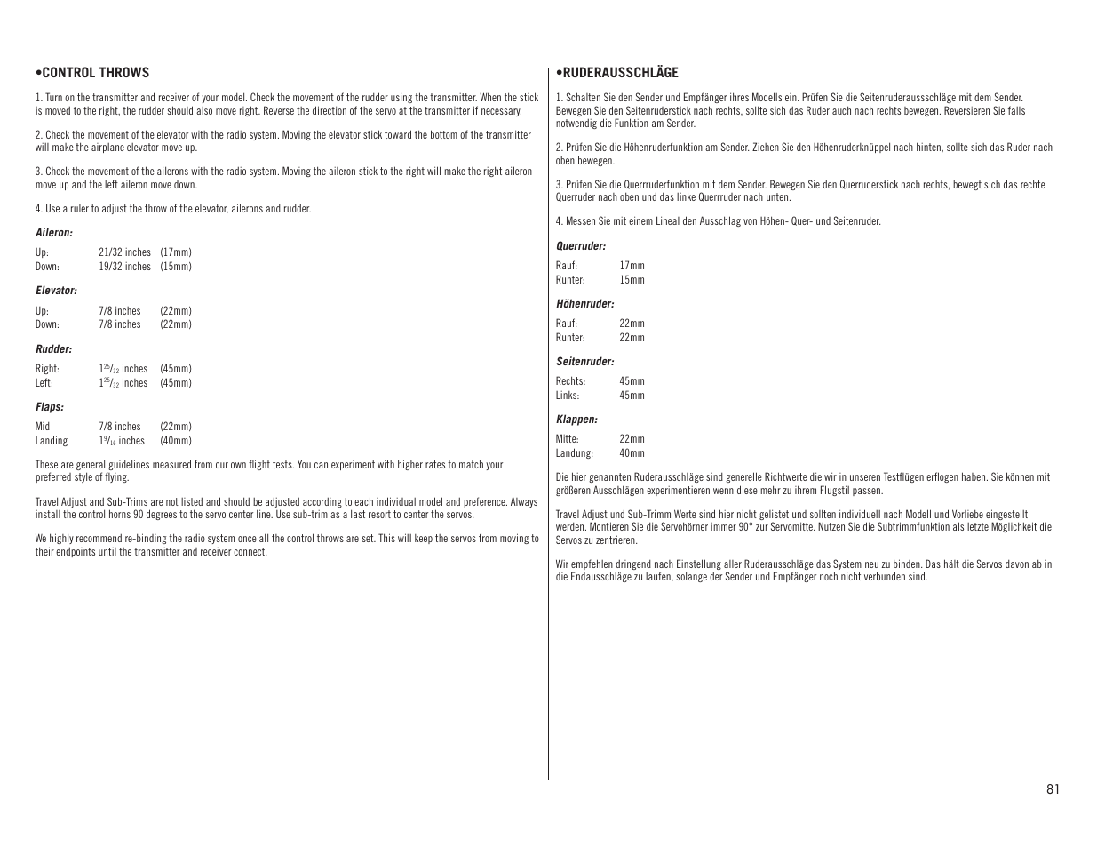 Hangar 9 F4U-1A Corsair 20cc ARF User Manual | Page 81 / 92