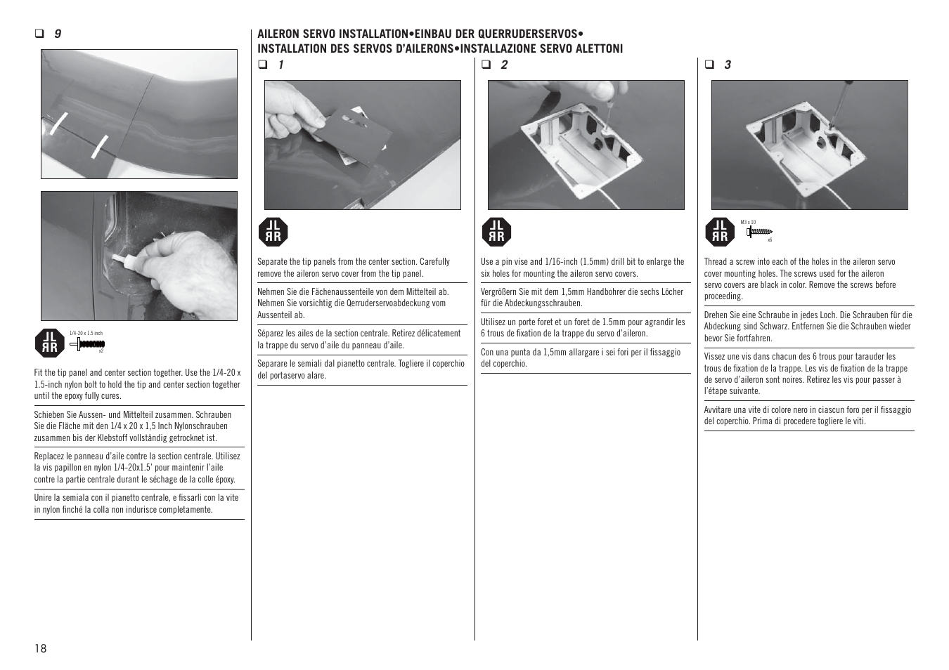 Hangar 9 F4U-1D Corsair 60cc ARF (3 Boxes) User Manual | Page 18 / 96