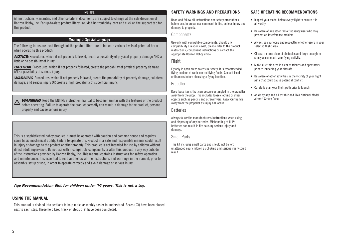 Hangar 9 F4U-1D Corsair 60cc ARF (3 Boxes) User Manual | Page 2 / 96