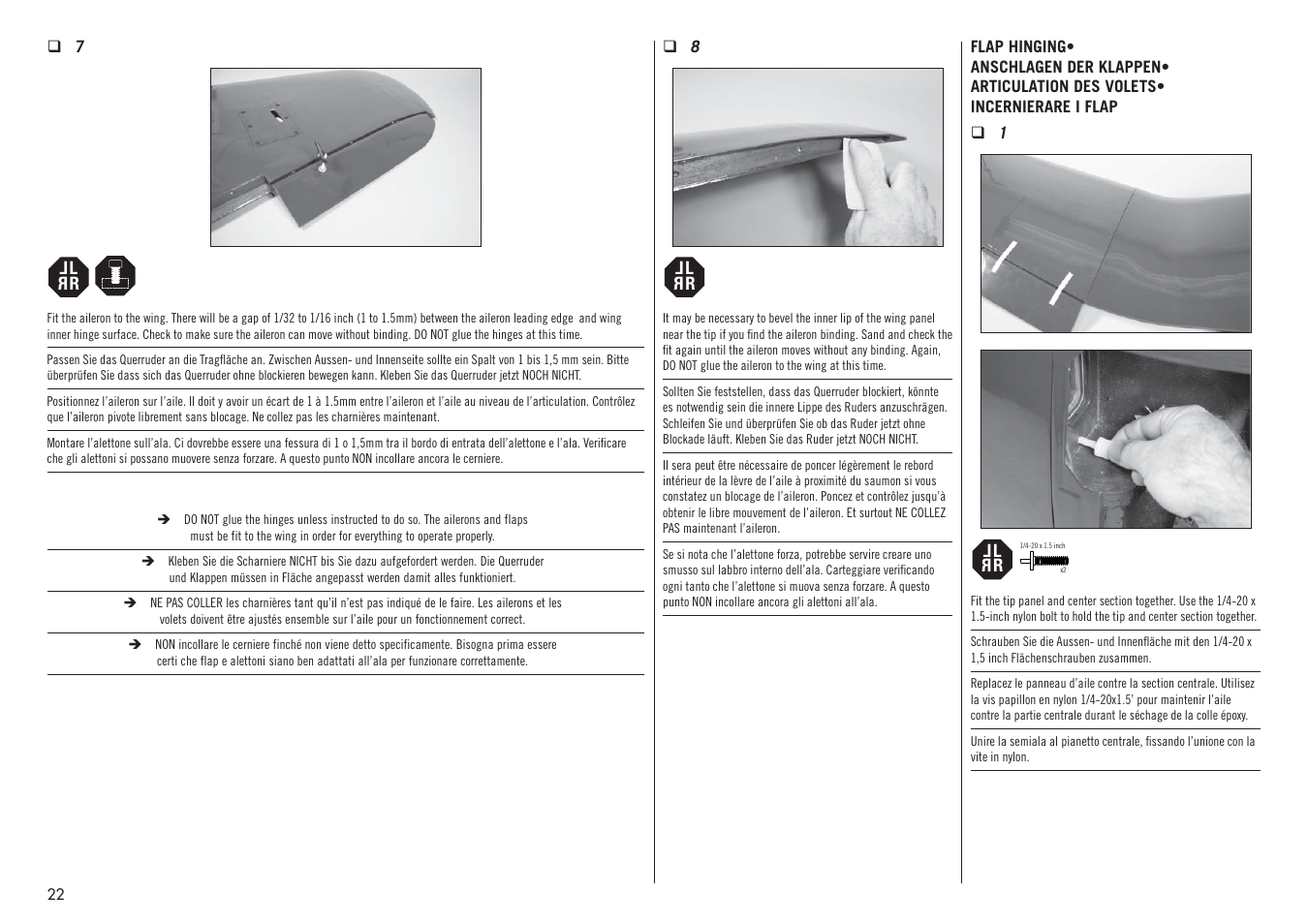 Hangar 9 F4U-1D Corsair 60cc ARF (3 Boxes) User Manual | Page 22 / 96