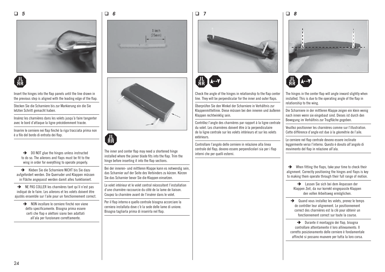 Hangar 9 F4U-1D Corsair 60cc ARF (3 Boxes) User Manual | Page 24 / 96