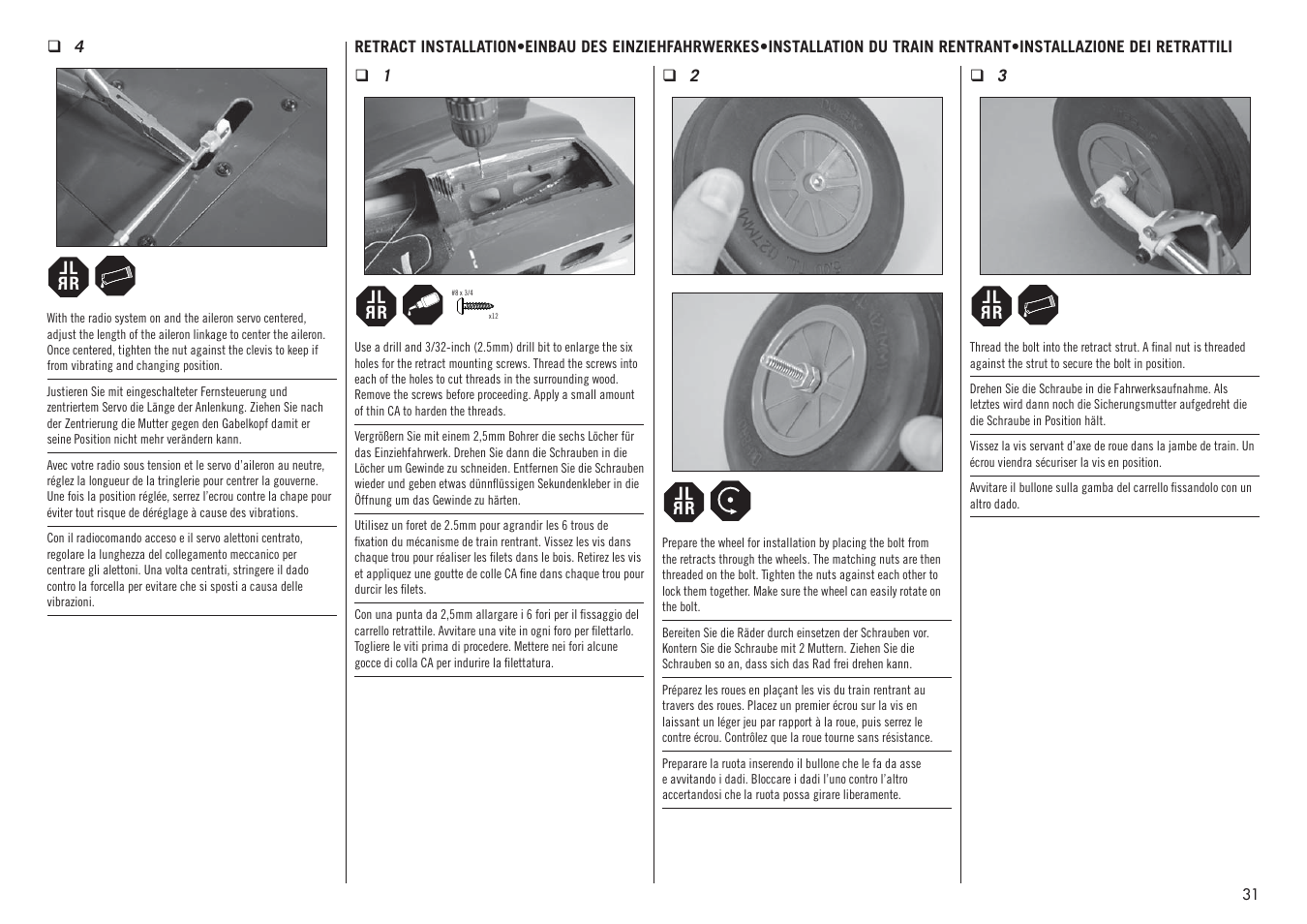Hangar 9 F4U-1D Corsair 60cc ARF (3 Boxes) User Manual | Page 31 / 96