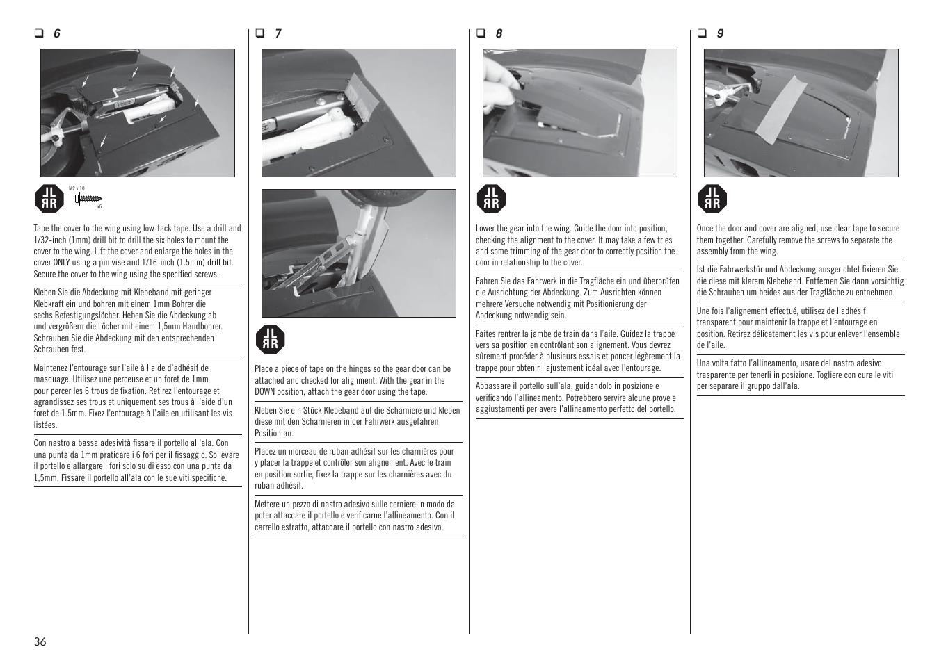 Hangar 9 F4U-1D Corsair 60cc ARF (3 Boxes) User Manual | Page 36 / 96