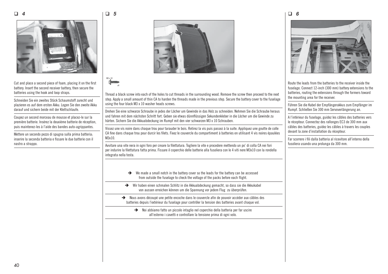 Hangar 9 F4U-1D Corsair 60cc ARF (3 Boxes) User Manual | Page 40 / 96