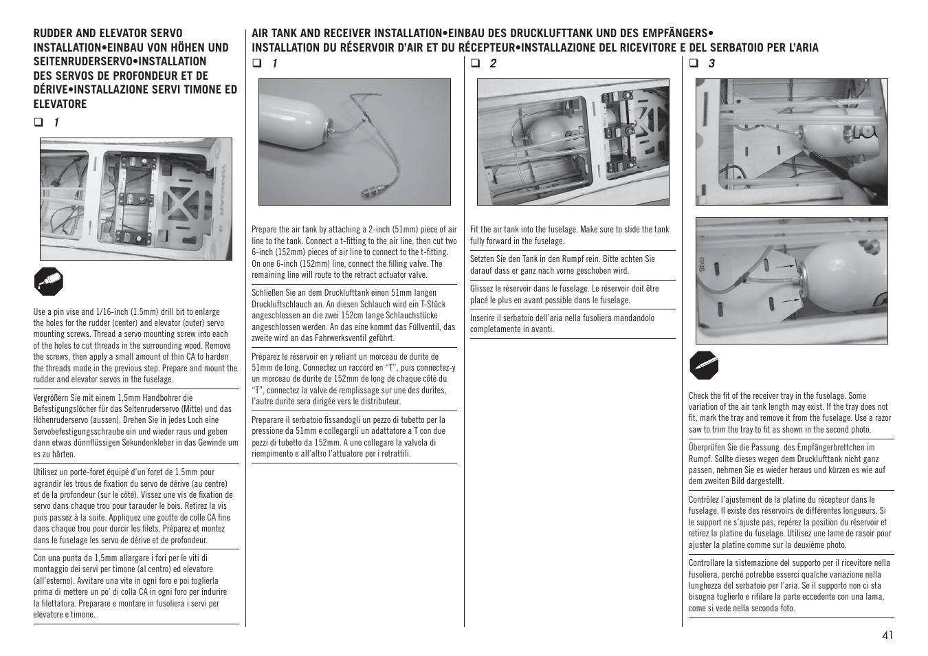 Hangar 9 F4U-1D Corsair 60cc ARF (3 Boxes) User Manual | Page 41 / 96