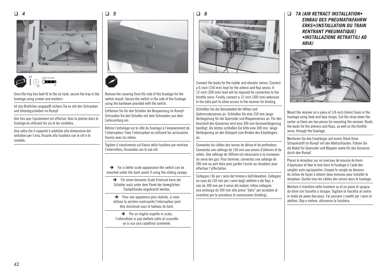 Hangar 9 F4U-1D Corsair 60cc ARF (3 Boxes) User Manual | Page 42 / 96